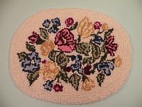 Wool hooked rug by Virginia Mohler 1960's